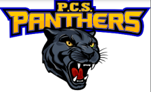 PCS Panthers. Fierce Panther head with name above it.