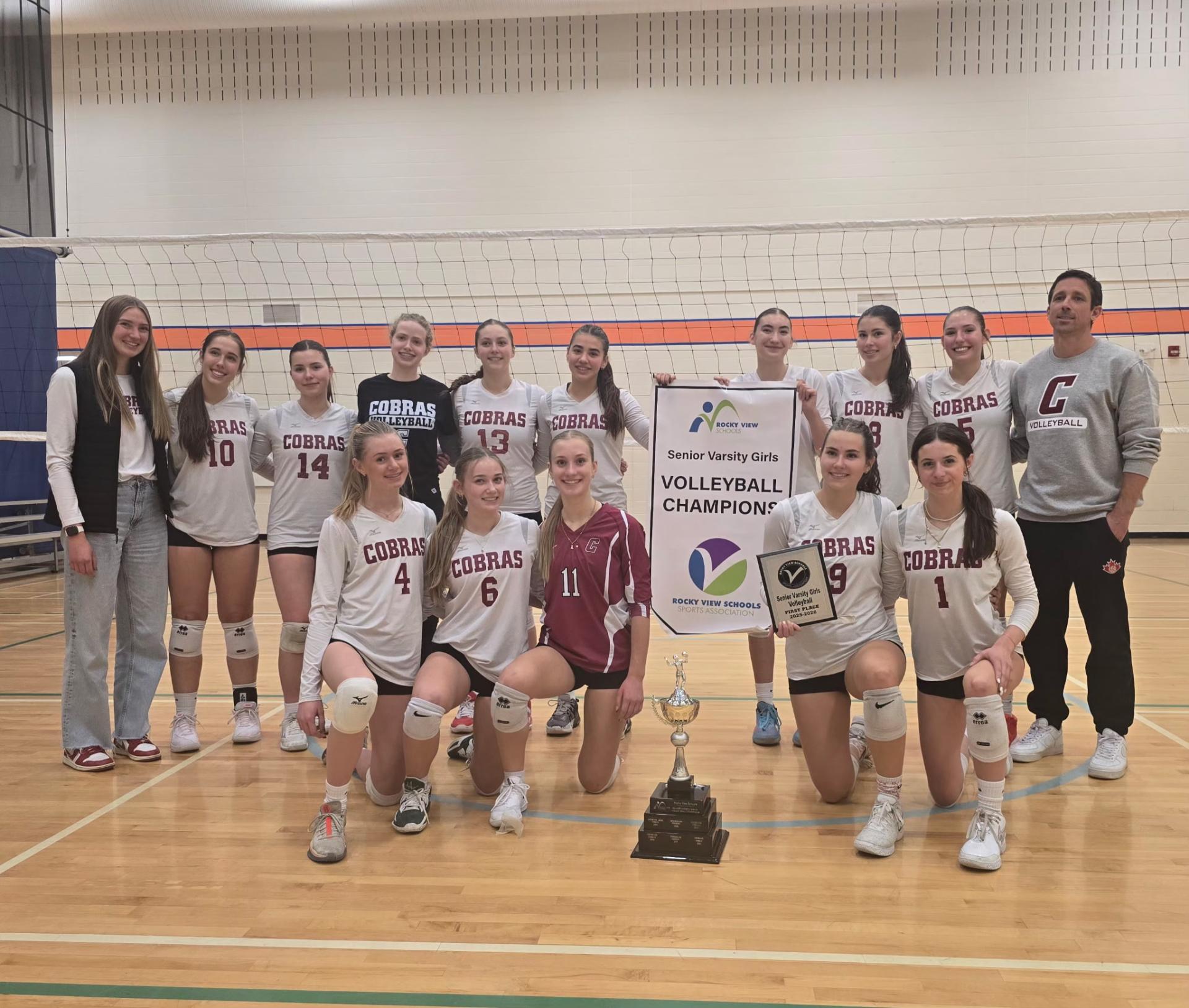 Cochrane High School Team History: The Cochrane Cobras volleyball program has established itself as one of the premier high school teams in Alberta. In 2025, the Cobras captured the Rocky View Divisional Championship, showcasing their depth, discipline, and competitive spirit throughout the season. Their strong play continued into the postseason, earning a second-place finish at the 2025 South-Central Zone Tournament.