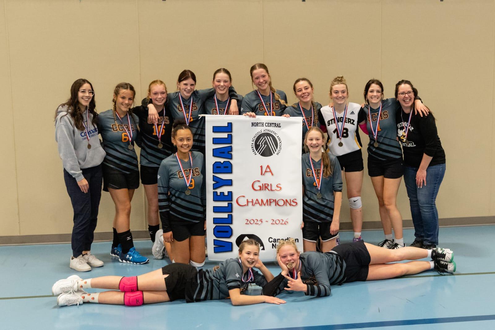Covenant Canadian Reformed School Team History: This is the first time that a senior girls' team has made volleyball provincials in the history of CCRS. The girls battled hard at their zone championship, taking it all the way to a nail-biting third set, where they pulled off the victory and took home the banner.