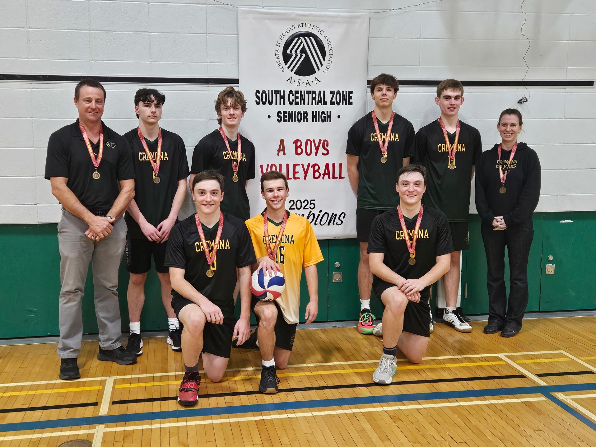Cremona High Team History: The core of this team have been playing together since Grade 7. We would like to thank the Coaches and Athletic Directors who made November happen for Volleyball! Our league continued to the end of the month, and we were able to get in a couple tournaments. In the Zone final we won the best of 5 in 3 straight. Good luck to all teams!