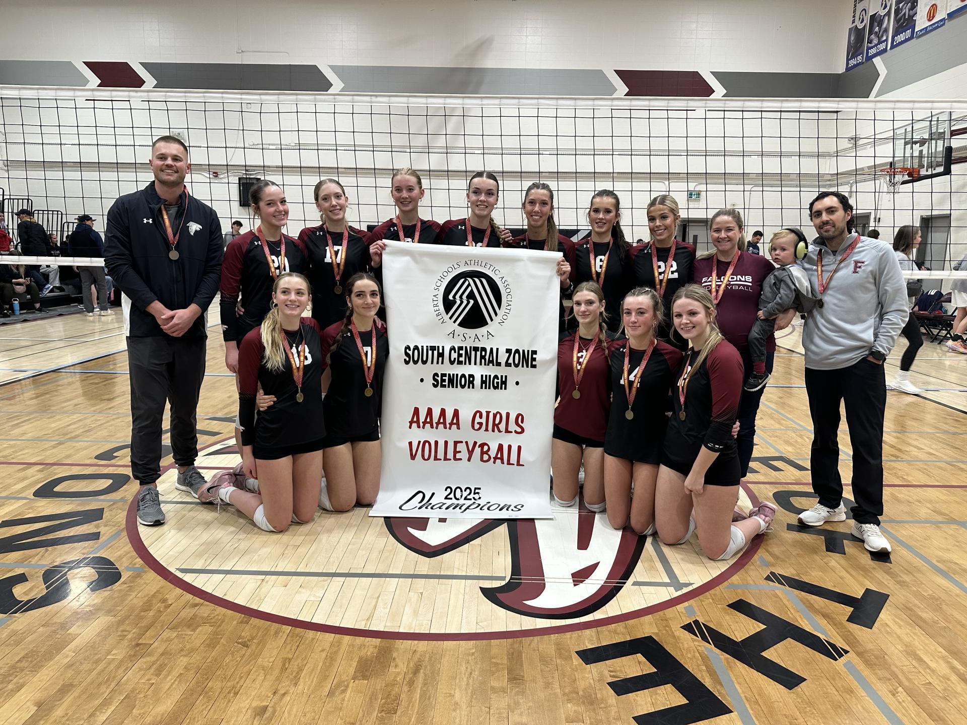 Foothills Composite Team History: The Falcons have had a very successful season in which they have won two tournaments throughout the season. They won their Foothills Athletic League where they went undefeated. The Falcons won the South Central Zone tournament, going undefeated. The Falcons overall record throughout the season is 33-2 as the enter the Provincial Championships!