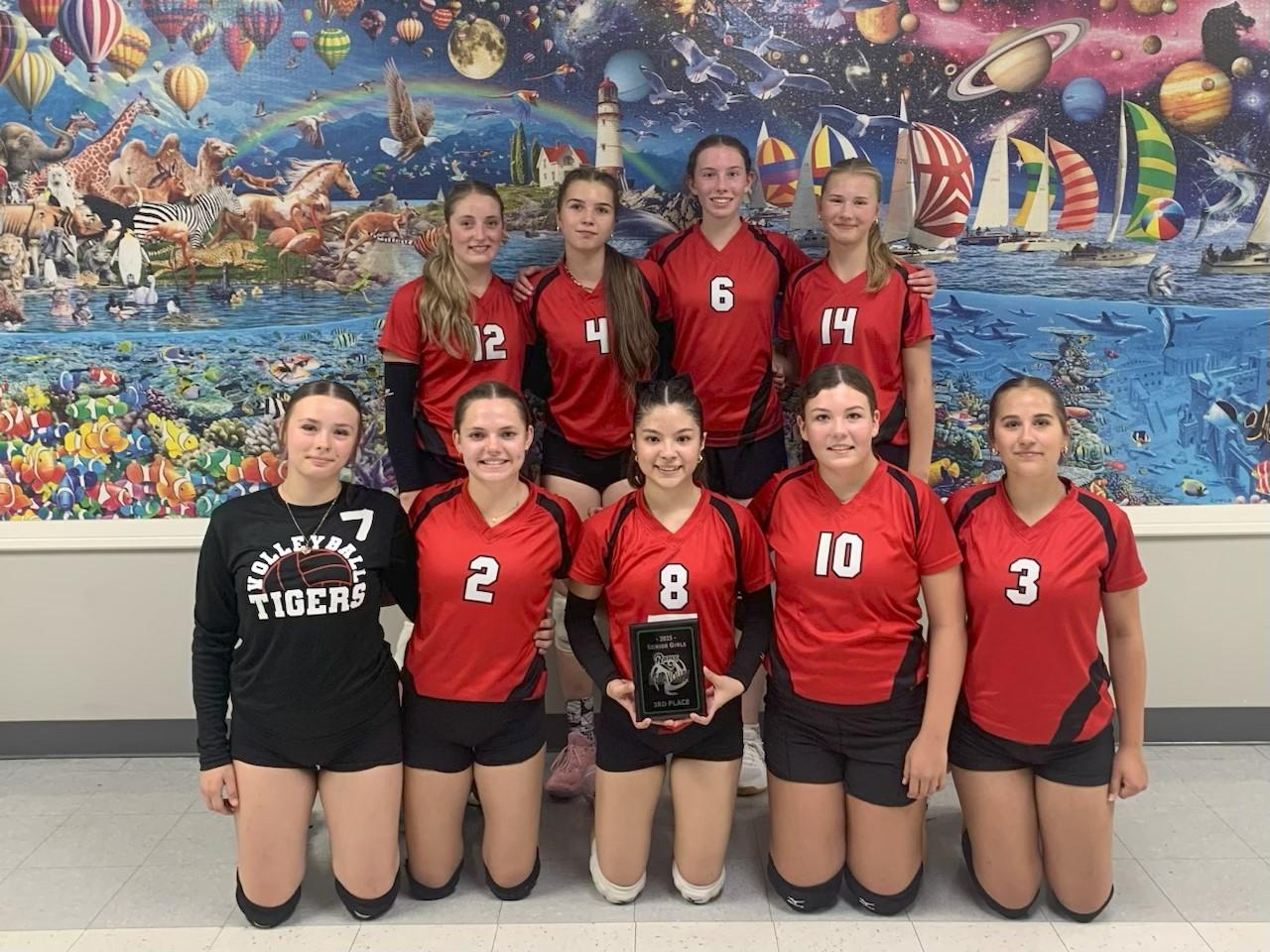 Gus Wetter Team History: The 2025 Senior Girls Tigers built a season defined by grit, teamwork, and heart. A major highlight was earning bronze at a 3A tournament, proving they could compete with much larger schools. The Tigers then finished 2nd at Areas and 2nd at East Central Zones, securing their spot at the 1A Provincial Championship in Manning. Their season was driven by strong defense, smart decision-making, and relentless effort. A special thank-you to the parents for their support.