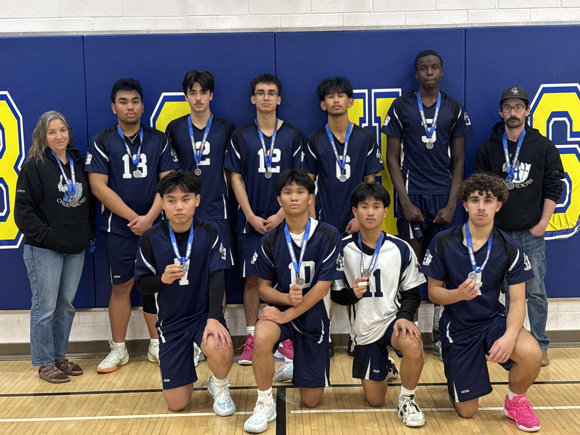 St. Joseph Collegiate (Brooks) Team History: #goCrusaders #defendtheSHIELD St. Joseph's Collegiate is excited to send our first boys team to a Volleyball Provinicals. This season the team participated in the South East Volleyball League in Medicine Hat as well as 5 tournaments having a respectful match win record of 24-8. We wish all the teams the best of luck at Provincials.