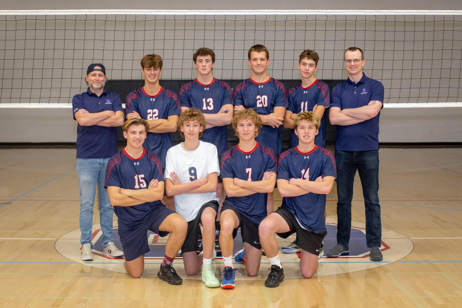 Stirling High Team History: This year is the third year that the Stirling Lakers have had a boys' High School volleyball team. Early in the season, one of their starters broke a finger during a game, so they played 3 weeks without him. Their record during tournaments were 13 wins, 6 losses. They finished in 5th place in the highly competitive Deep South League with 3 wins, 4 losses. In the South Zone playoffs, they finished 3rd.